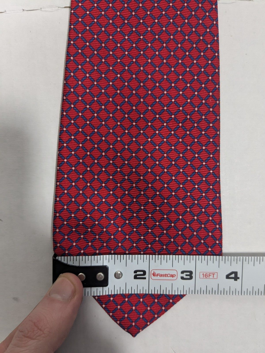 Lauren Ralph lauren Ties 100% Silk Red Blue Diamond Shape Green