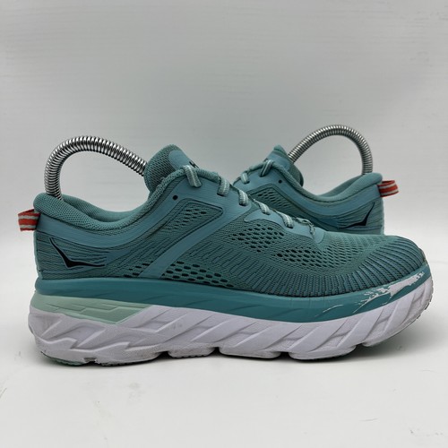 Hoka One One Bondi 7 Women Size 6 D Wide Blue Running Shoes Sneakers - Picture 7 of 17