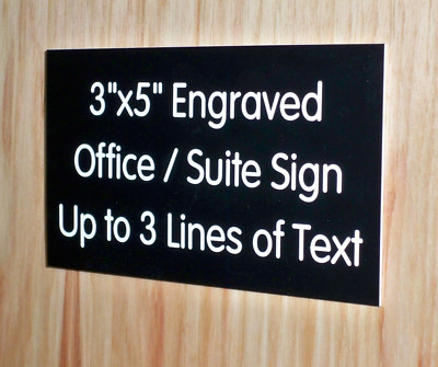 Custom Engraved 3x5 inch Black Sign | Add Your Wording | with Adhesive ...