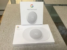Google Nest Smart Thermostat, Snow - GA01334-US and Nest trim kit
