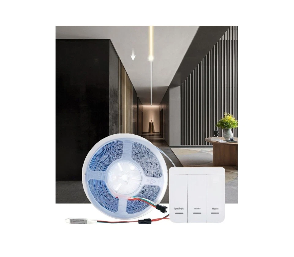 Striscia Led Fredda 5Mt 8W 24V SMD 2835 Autoadesiva telecomando Interruttore - Immagine 4 di 4