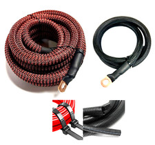 Battery Relocation Kit 4 Ga Ofc Copper 12 Redblk 3 Black Snakeskin Wiring