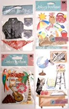 HTF CHOOSE : JOLEE'S BOUTIQUE ASSORTED 3-D STICKERS JEANS BEACH HAWAII SCHOOL