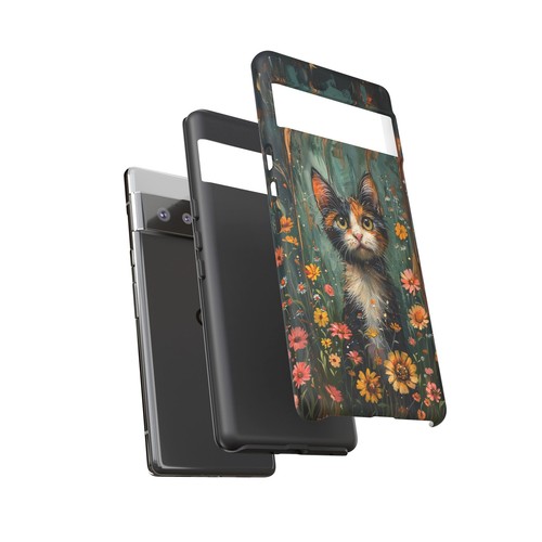 Calico Cat Flowers Pastel - Phone Ink Cover Case for iPhone, Galaxy, Pixel - 第 172/281 張圖片