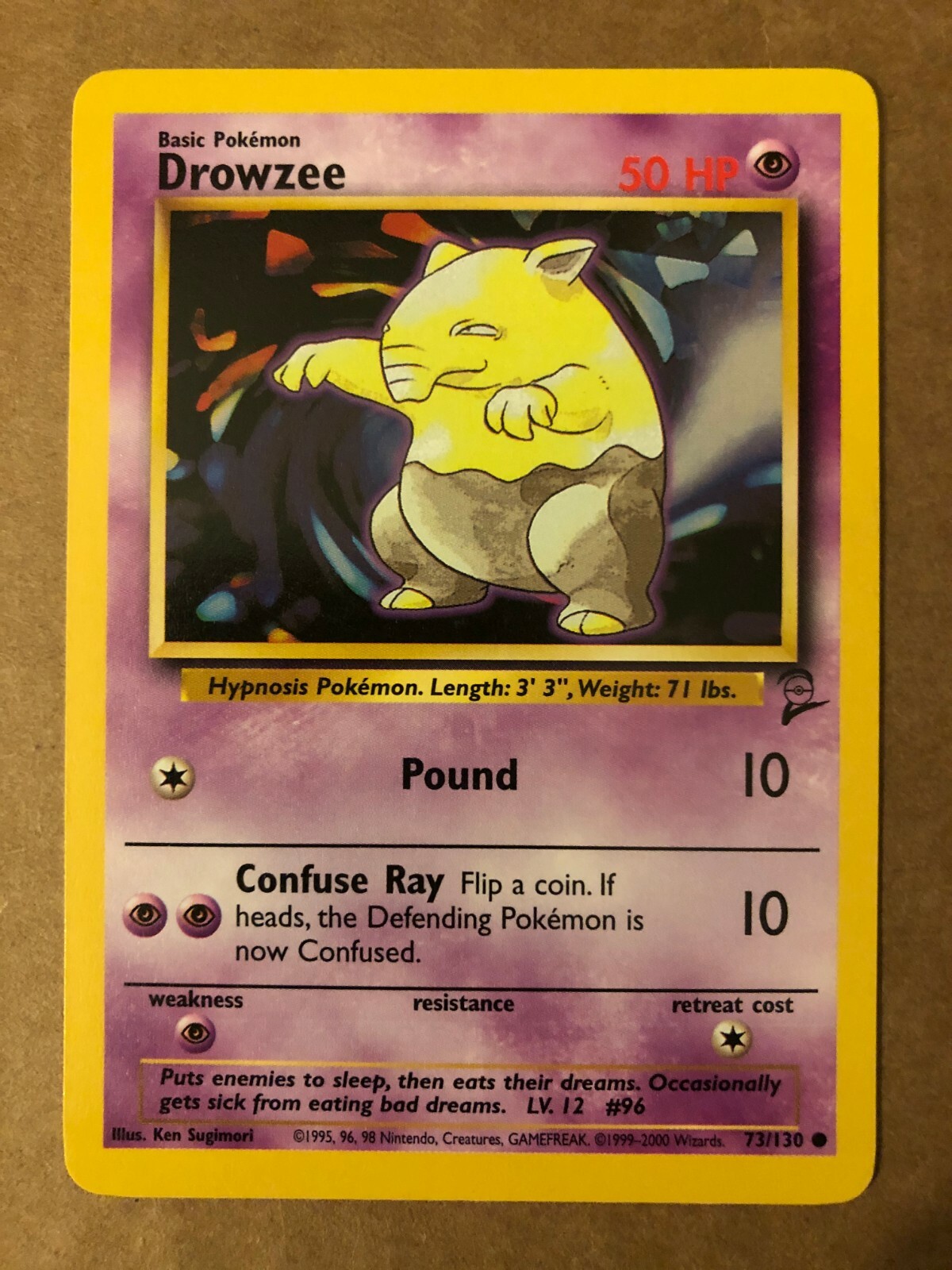 Pokemon Drowzee 73/130 Base Set 2 Near Mint See Pictures
