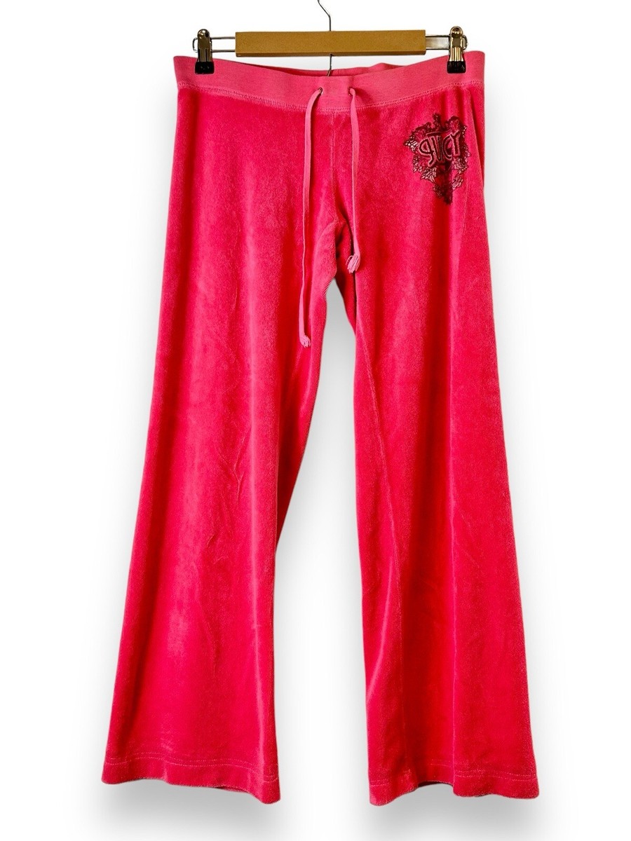 パンツ JUICY COUTURE Women Straight Pants VEJB70002WPF PINK Juicy Couture Pants Women Large Pink Velvet Cotton Elastic