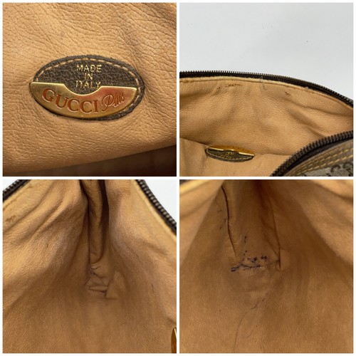 Auth Gucci GG Supreme/Plus PVC Leather Beige Tote and Clutch Bag Set 2 NS060735 - Picture 24 of 24