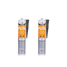 PU18 Black Polyurethane Adhesive Sealant High Strength PU Marine Auto (2 Tubes)
