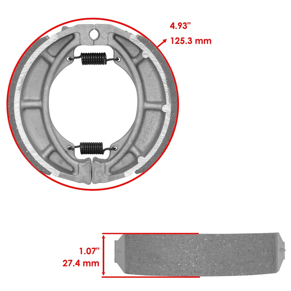 Front & Rear Brake Shoes for Suzuki RM250 Rm370 Rm400 1976 1977 1978 - Image 2 of 4