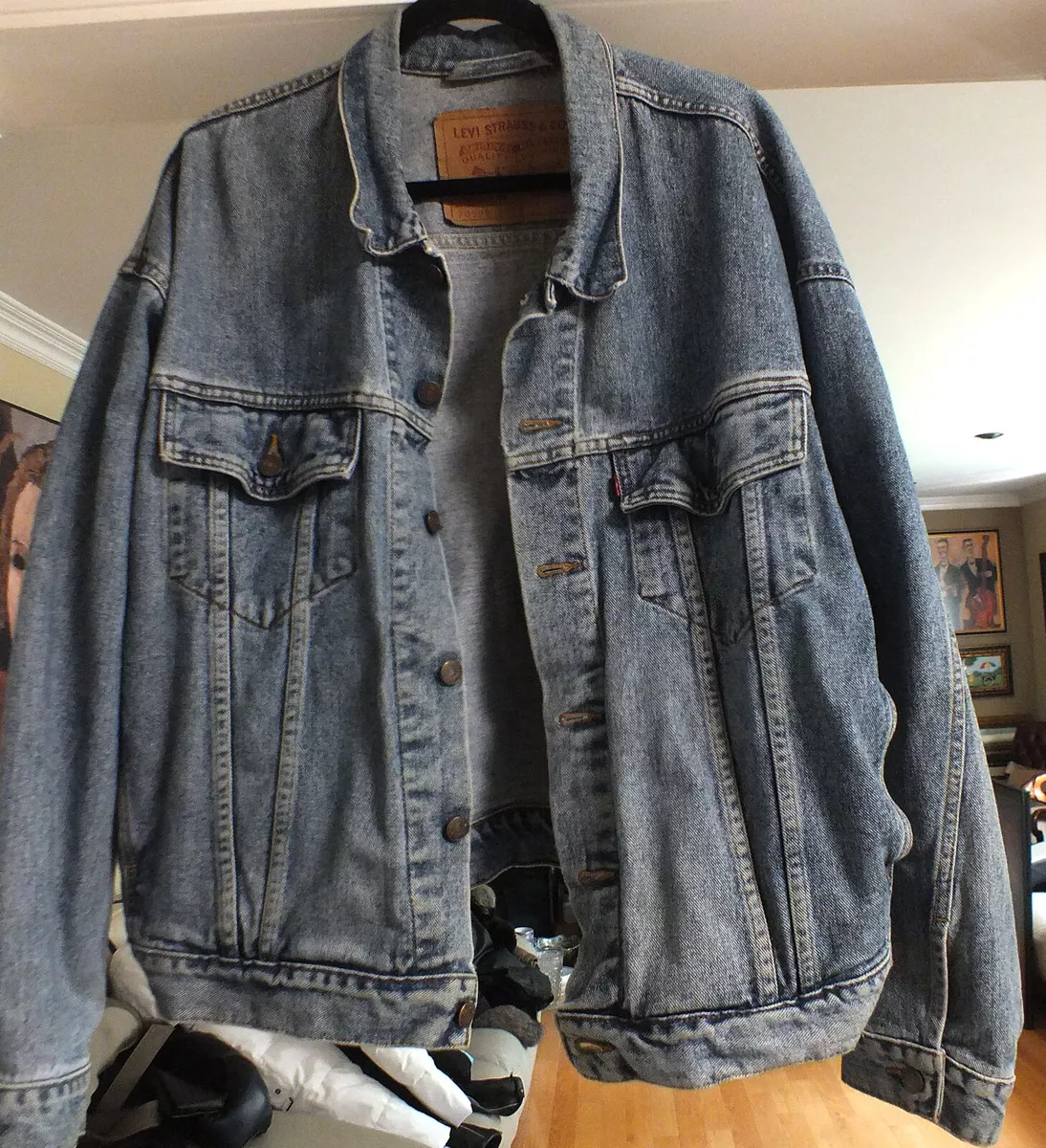 Tapestry Oversized Leather Denim Jacket - Ready to Wear