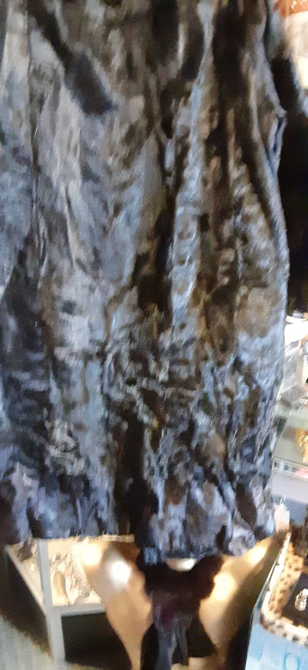 ABRIGO DE PIEL DE NOVILLO DE VACA NEGRO MANO DE RANCHO AÑOS 50 VINTAGE UNISEX GRANDE DE LUJO Foto 4 de 4