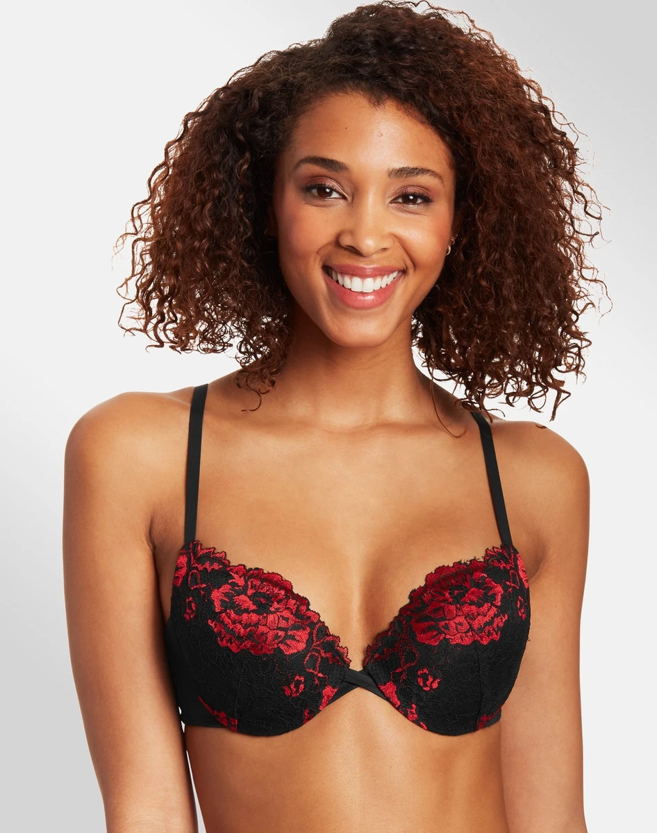 WOMEN'S No Boundaries Push Up Natural Lift Floral Lace BRA SIZE 34DD BRAND  NEW