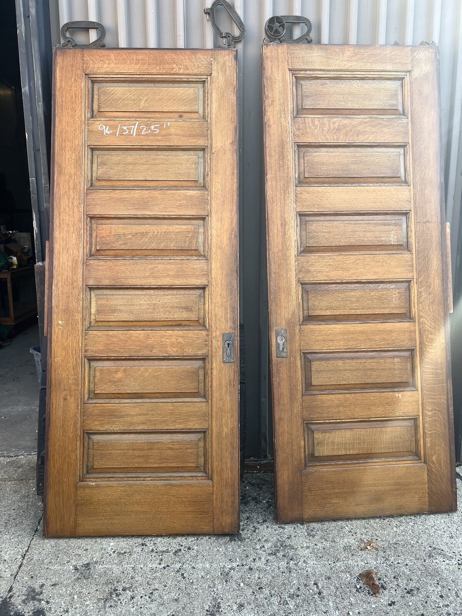 huge 1880's Antique POCKET DOORs 6 Panel VICTORIAN Style
