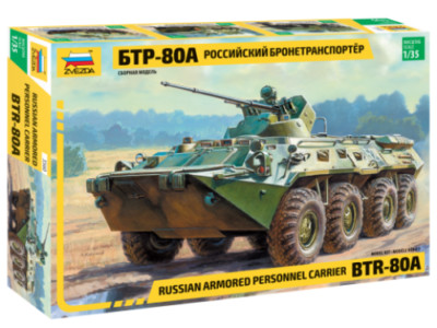Model Kit Russian personal armored carrier BTR-80A by Zvezda 3560 Scale 1/35
