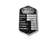 Jawa 360 Typenschild 19xx Schild id plate