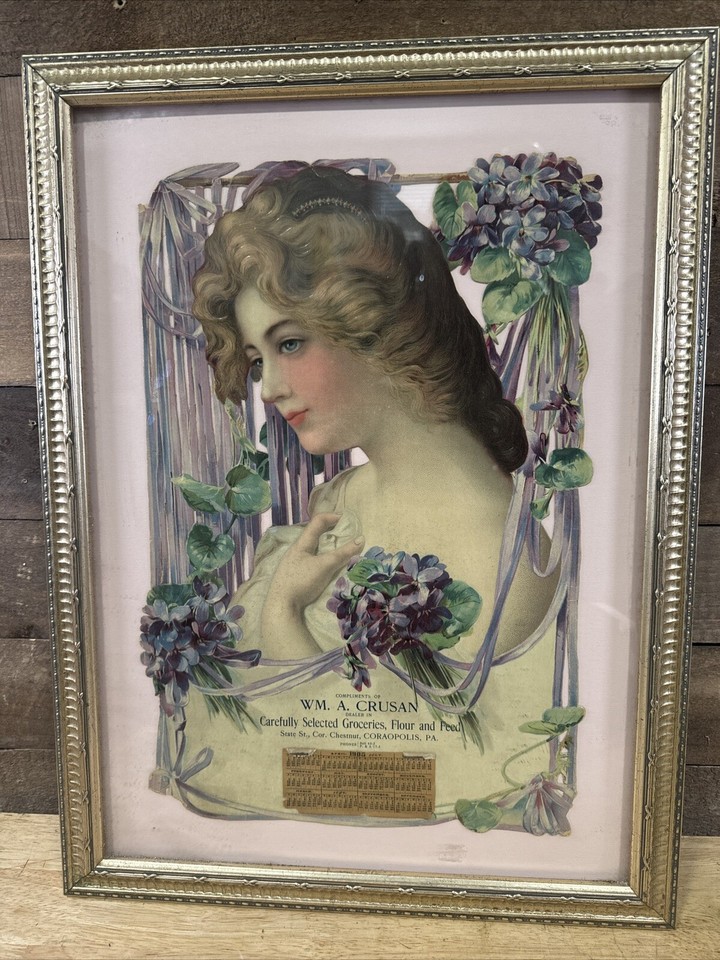 1905 Die Cut Calendar German Made For Grocery Store Coraopolis PA