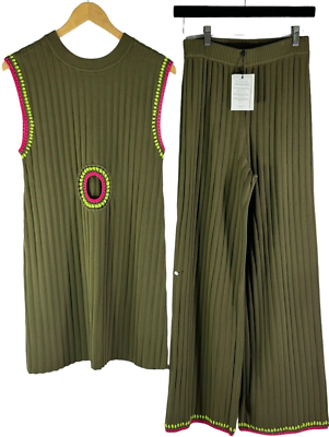 AJE Tazia Crochet Edge Mini Dress & Pants Deep Olive Suit 4US | eBay