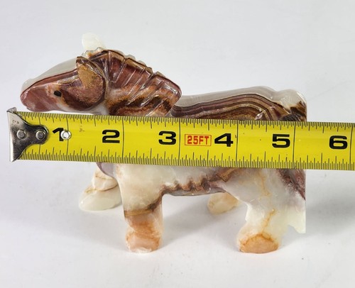 Marmor Tier Figur Set Hund Pferd und Schwan Sammlerstück Schreibtisch Mantel Dekoration - Bild 7 von 10