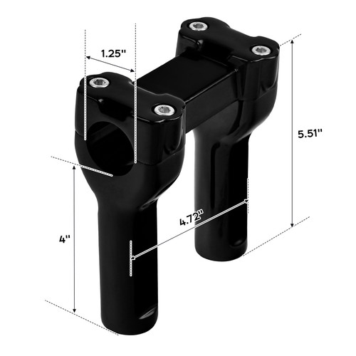 4" Handlebar 1.25" Bar Riser For Harley Softail Fat Bob Super Glide Street Bob - Picture 2 of 11
