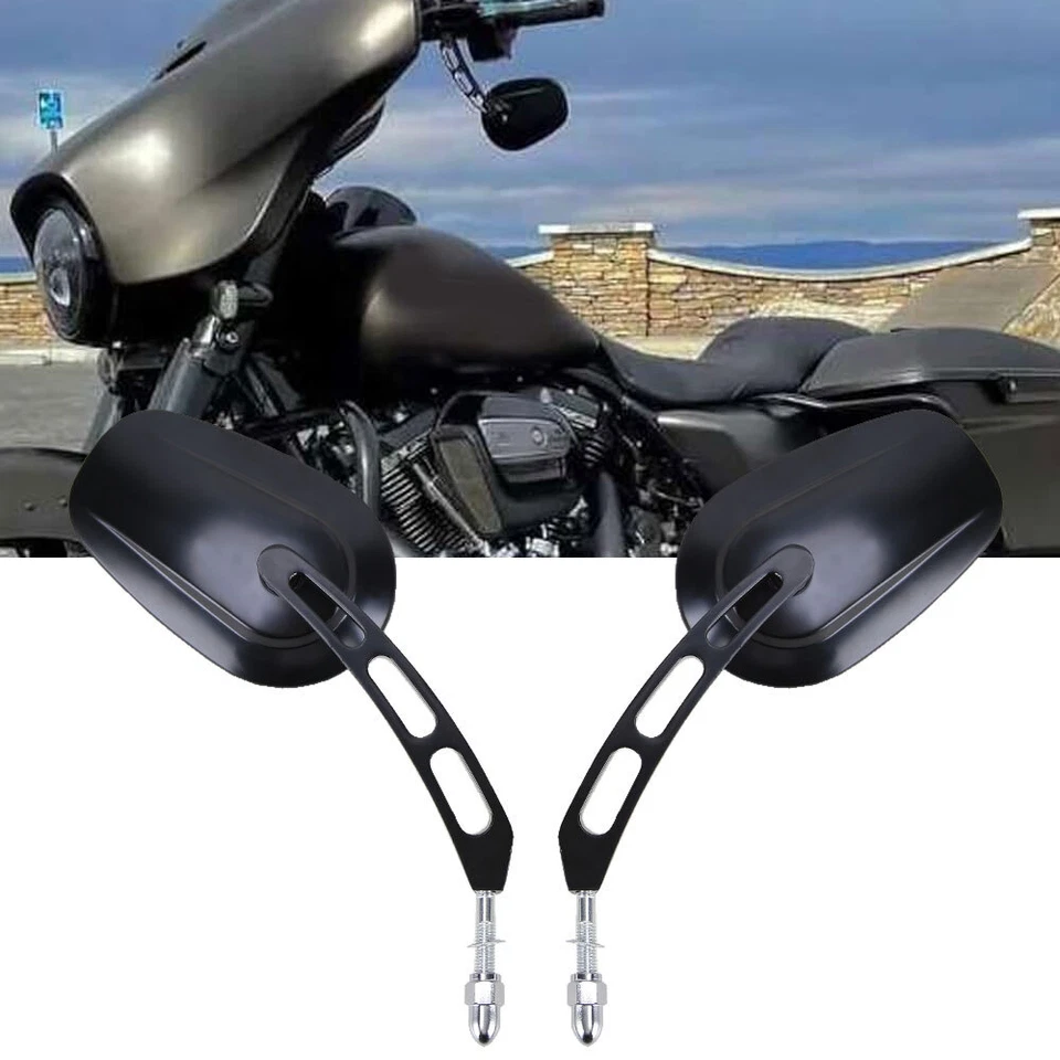 Espejos retrovisores negros brillantes Softail Sportster para Harley Cruiser Bobber Chopper Foto 2 de 4