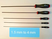 Metric Ball Driver Extra Long (Allen Key) Hex Tools.  Plus Telescoping Magnet