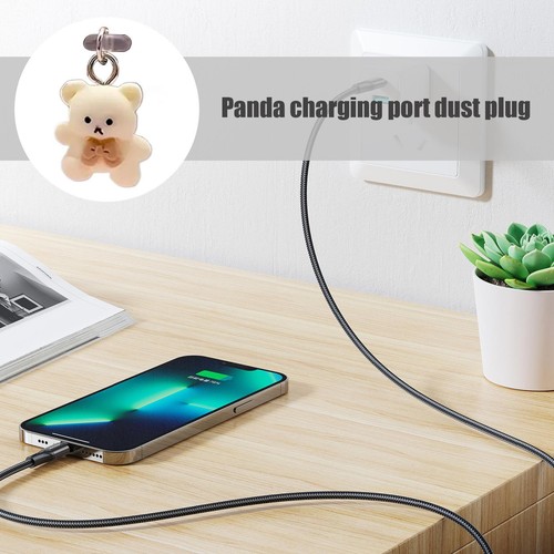 Poussière Téléphone Ours Pendentif Décoration pour IPhone Type-C Interface de Charge - Photo 11 sur 13