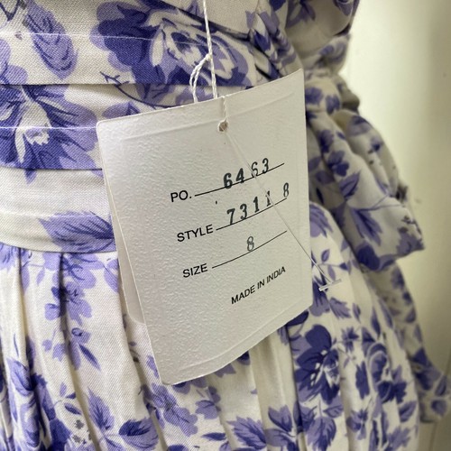 Vintage NWT Sarah Elizabeth White w/ Purple Floral Lace Collar Dress Size 8 - Picture 11 of 12