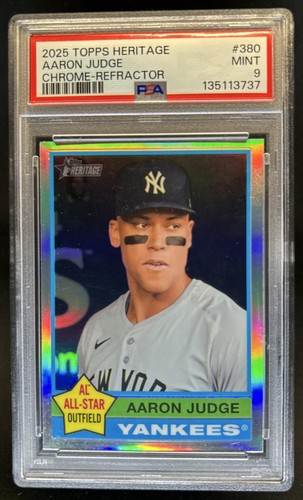 2025 Topps Heritage Aaron Judge Chrome Refractor #380 New York Yankees PSA 9