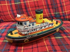 1950’s Neptune Boat Tin Plate Tug ‘MT’ Modern Toys Japan full working order best