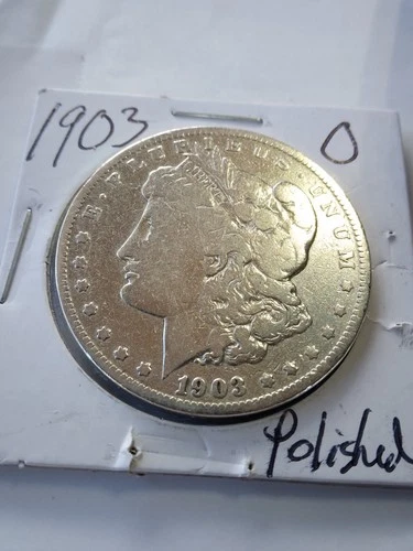 1903 O Morgan Silver Dollar $1 VG/polished Harder Date New Orleans Mint 90%