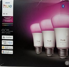 Philips Hue Smart Led A19 Bulb 3 Pack White Color Ambiance Dimmable E26