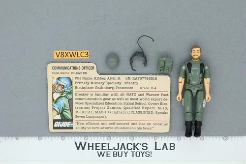 Breaker V1 Straight Arm 100% Complete G.I. Joe 1982 Hasbro Vintage Action Figure