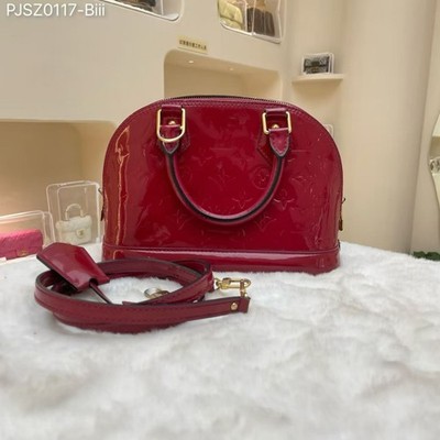 Louis Vuitton Alma BB Monogram Vernis 2WAY Bag M90174 Red Handbag