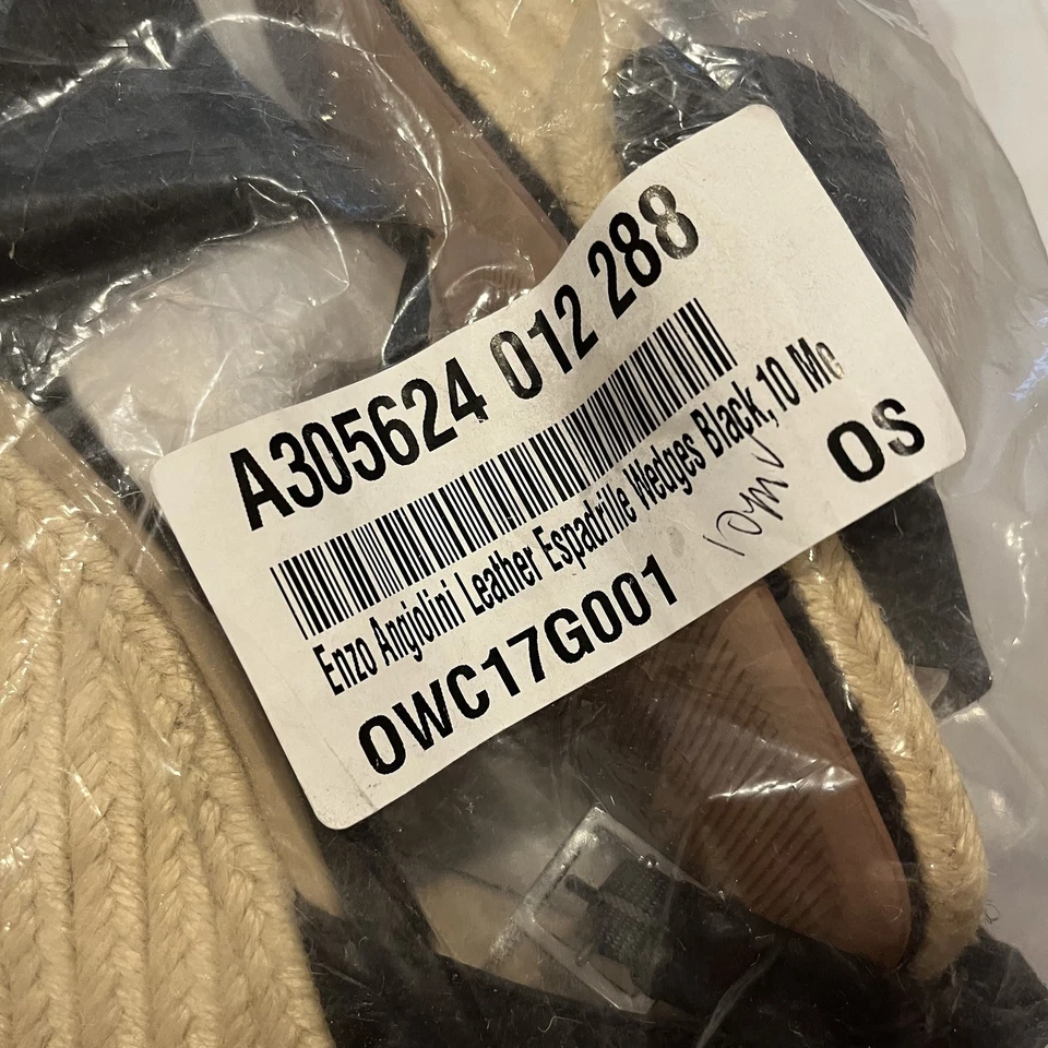 Enzo Angiolini Alpargata Cuña Zapatos Mujer Talla 10 Petrina Sandalias Cuero Foto 2 de 4