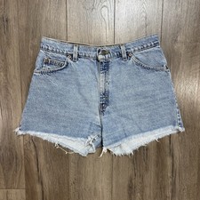 Vintage Levi's 910 Denim Jean Cutoff Shorts White Tab Regular Fit Women s Sz 13
