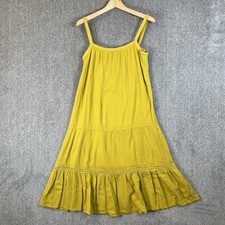Me + Em Dress Womens Size UK 8 Yellow Cheesecloth Lace Slip Strappy Knee Length
