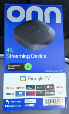 #ad Onn 4K Streaming Device Google TV Ultra Fast 4K 8GB Storage 2GB Ram NEW $40.49