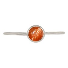 Natural Rainbow Sunstone - Madagascar 925 Silver Ring Jewelry s.9 ALLR-31153