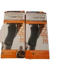 LOT OF 2-Copper Fit Original Freedom Compression Infused Knee Sleeve XL Unisex