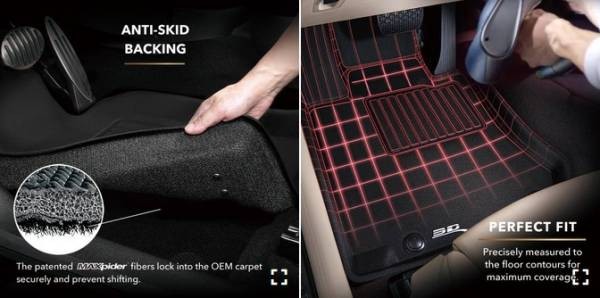3D MAXpider KAGU Floor Liner Mats BLACK 1ST ROW for MASERATI LEVANTE 2017 - 2018