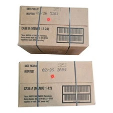 MRE APack Ready To Eat -  2 Cases = of 24 Meals A&B Case. Inspection 2026