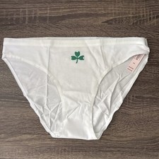 Victoria  s Secret Medium White Shamrock, Cotton Bikini Panties