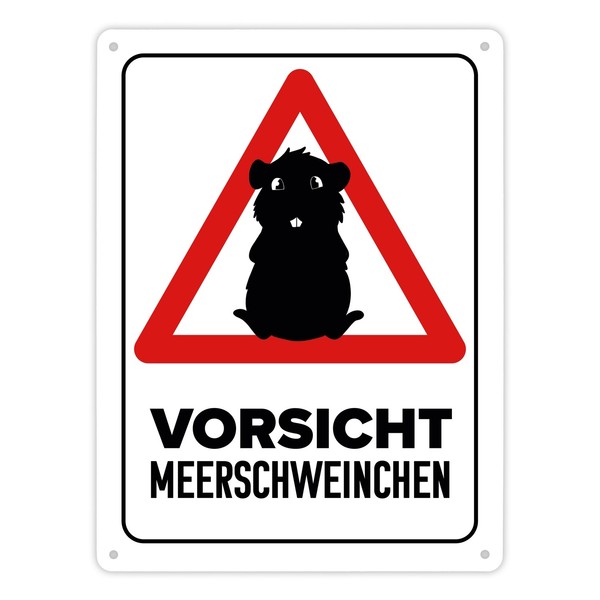 Vorsicht Meerschweinchen Metallschild XL In 21X28 Cm Mit Meerschweinchen-image