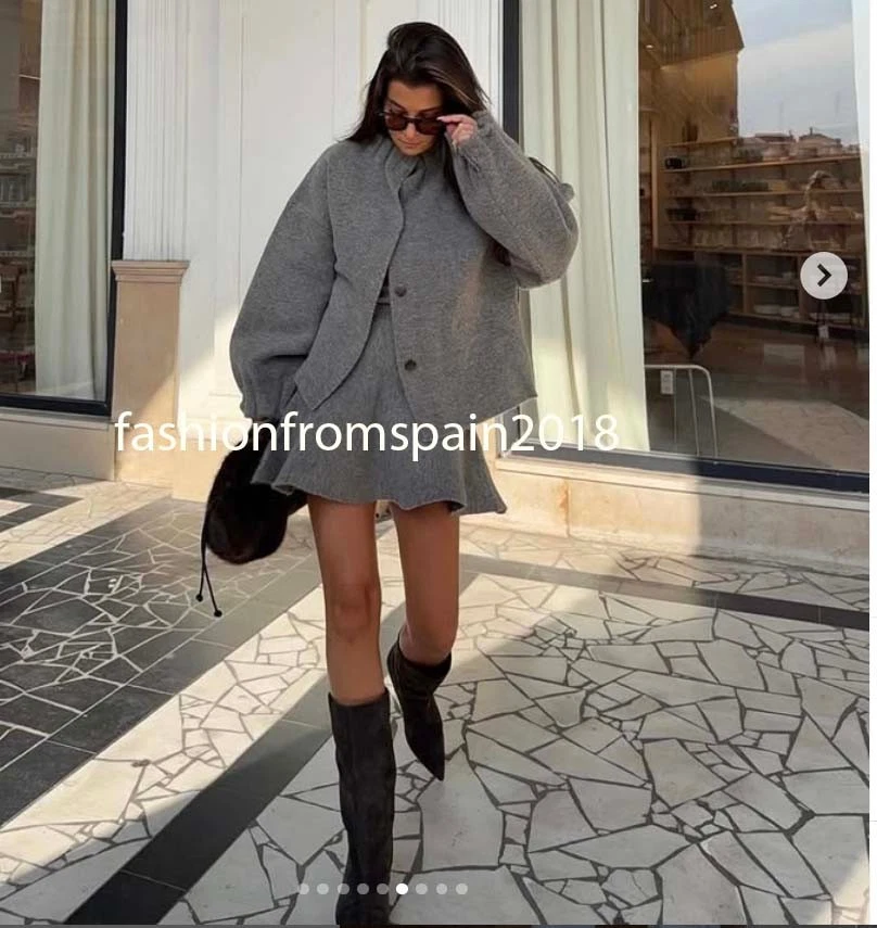 ZARA NEW WOMAN KNIT BOMBER JACKET ANTHRACITE GREY S-XL 9598/170/801 - Image 4 of 4