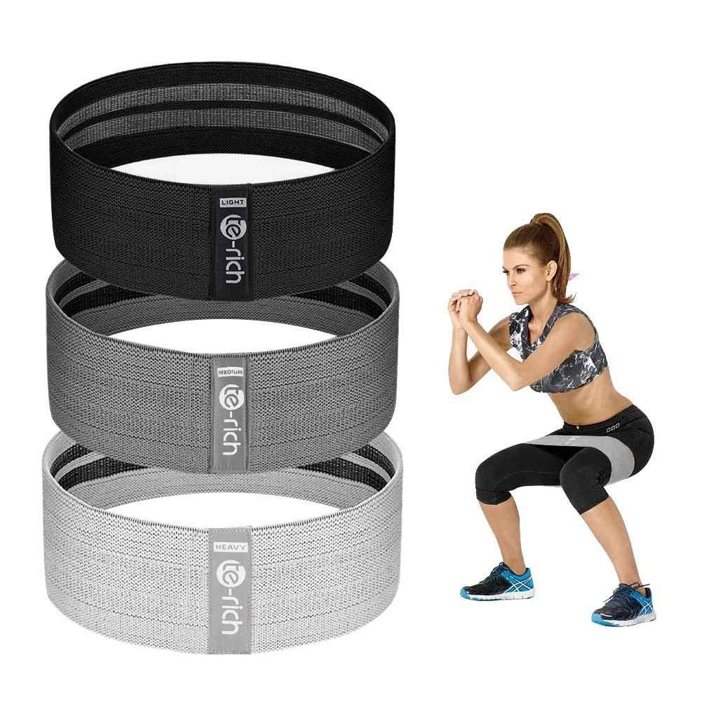 Resistance Bands for Legs and Butt, Fabric Workout Loop Bands, Set of 3