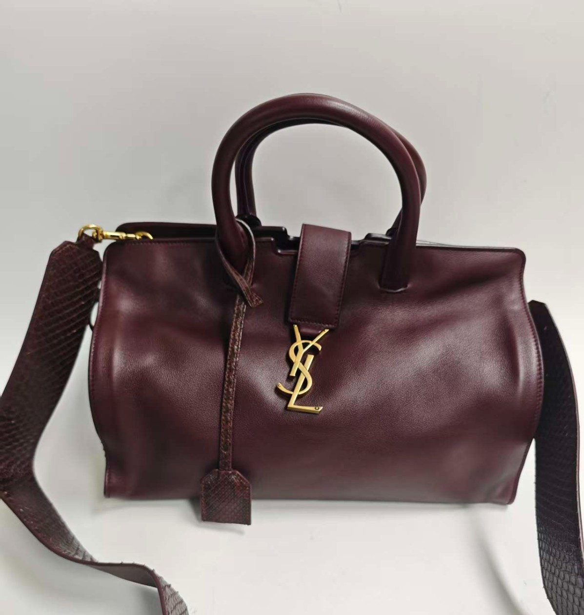 Saint Laurent Python Leather 2Way Top Handle Bag … - image 1