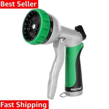 Heavy Duty Metal Hose Nozzle with 7 Adjustable Patterns for Versatile Watering