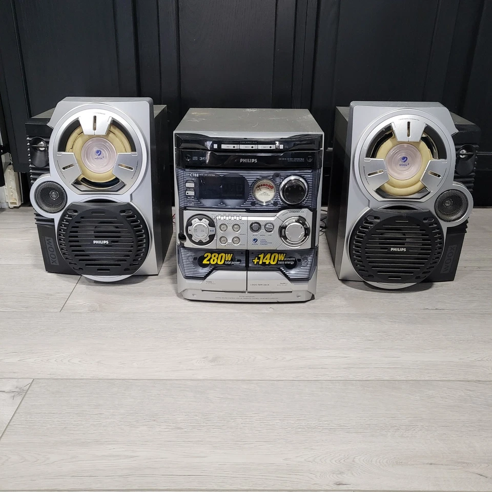 Philips FW-C788 Hi-Fi Stereo CD Player Cassette 280W WOox Speakers - UNTESTED - Image 4 of 4