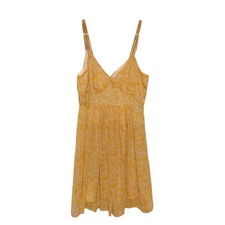 Forever 21 Bright Yellow Spaghetti Strap Summer Dress Women’s Size Small