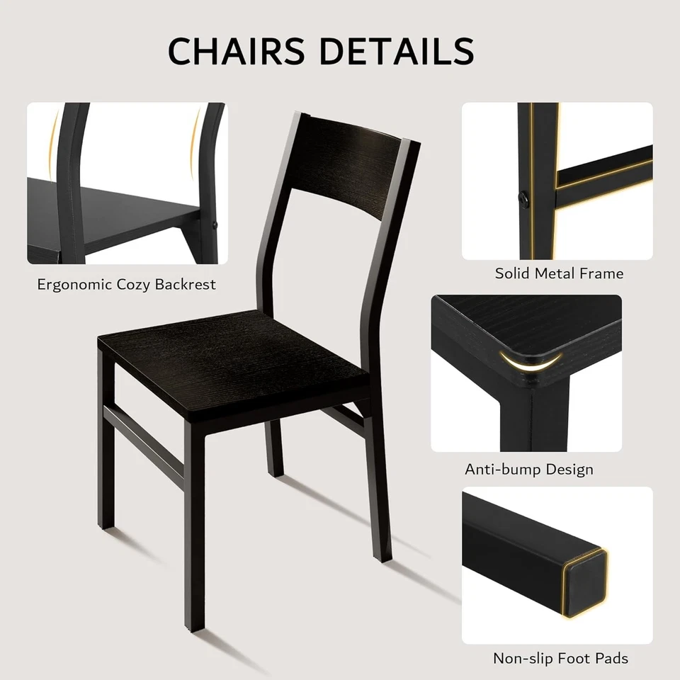 7-Piece Dining Table Set Extendable Kitchen Table & Chairs Set Dining Room - Image 4 of 4